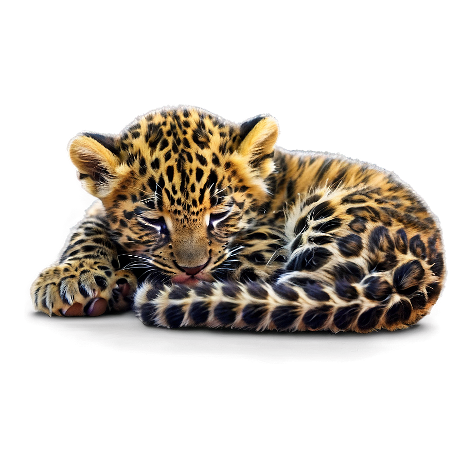 Sleeping Leopard Cub Png Pga