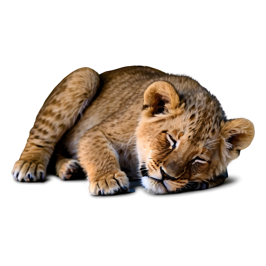Sleeping Lion Cub PNG 05232024 PNG with transparent background