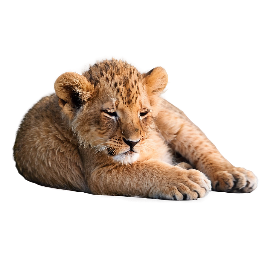 Sleeping Lion Cub PNG 9 PNG with transparent background