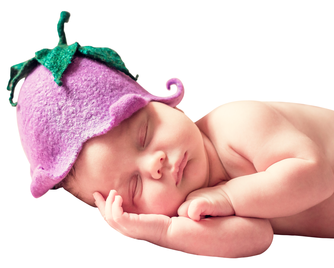 Sleeping Newbornin Flower Hat