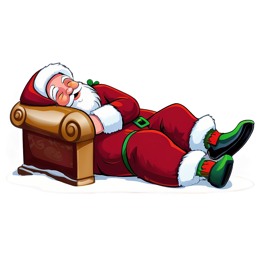 Sleeping Santa Cartoon Png 06282024