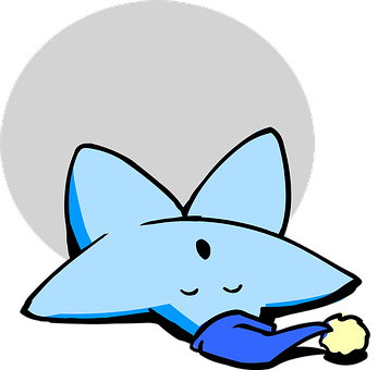 Sleeping Star Cartoon Character PNG with transparent background