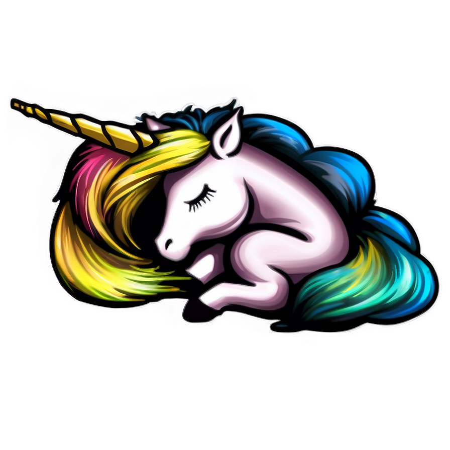 Sleeping Unicorn PNG dkt PNG with transparent background