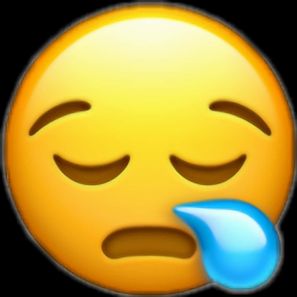 Sleepy Face Emojiwith Drool PNG with transparent background