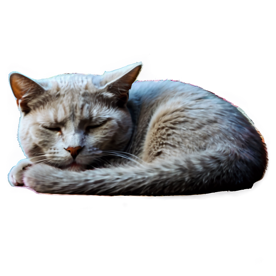 Sleepy Grey Cat Png Loq