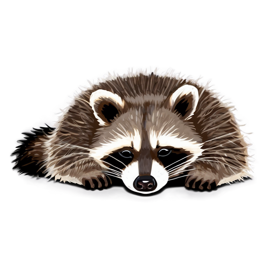 Sleepy Raccoon Png 05242024