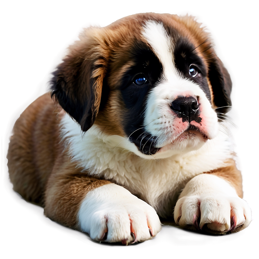 Sleepy Saint Bernard Puppy Png 26