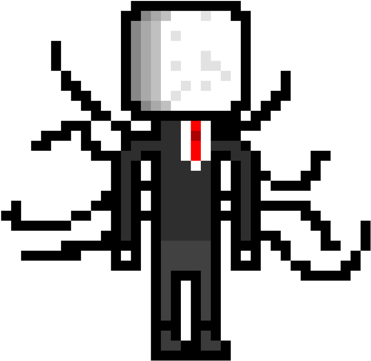 Slender Man Pixel Art 1) I Didnt Use A Refference Thats - Pixel Slender Man 8 Bit, Hd Png Download