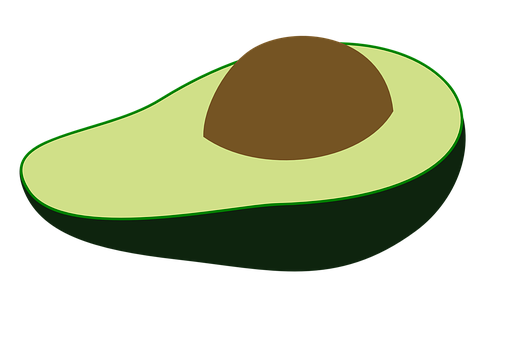 Sliced Avocado Vector Illustration PNG with transparent background
