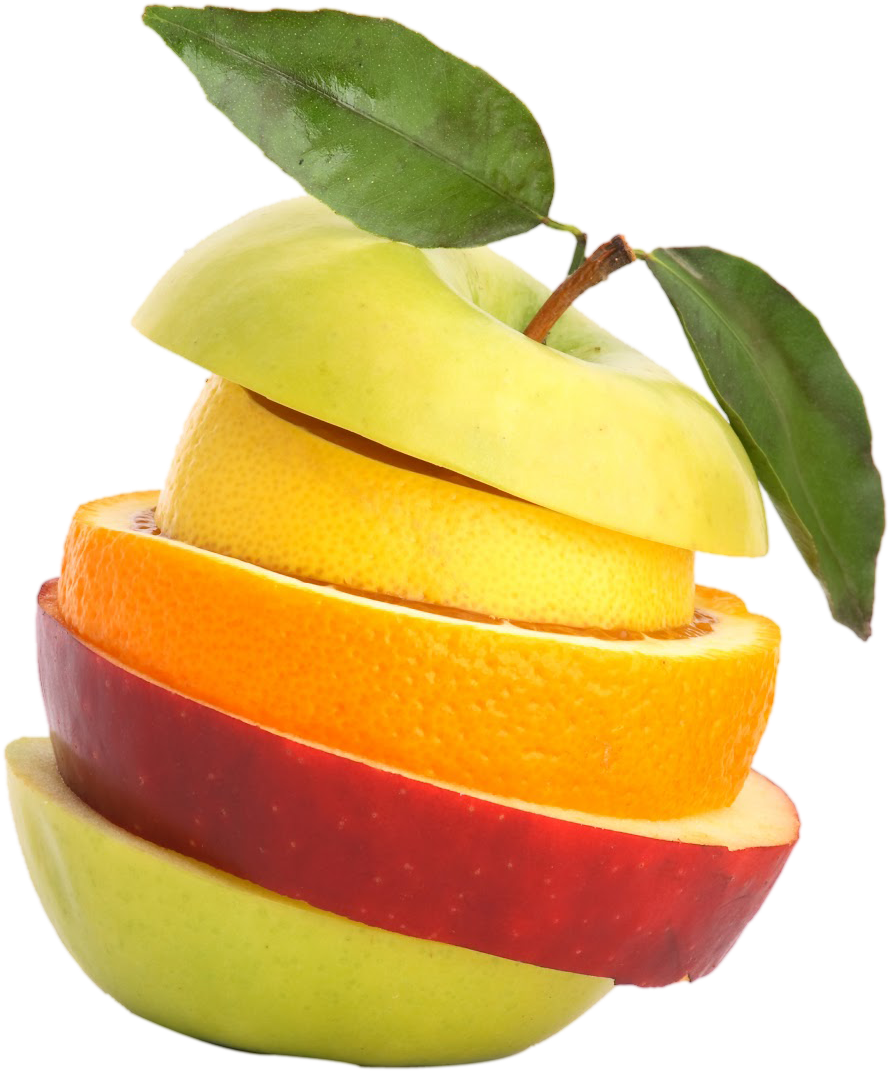 Sliced Fruit Tower Creative Composition PNG with transparent background