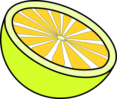 Sliced Lemon Vector Illustration PNG with transparent background