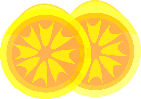 Sliced Lemon Vector Illustration PNG with transparent background