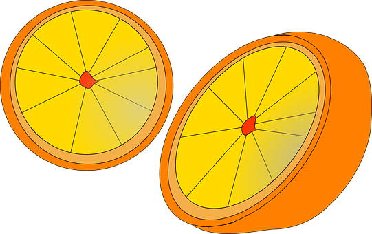 Sliced Orange Illustration PNG with transparent background