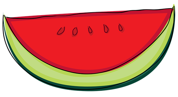 Sliced Watermelon Cartoon PNG with transparent background