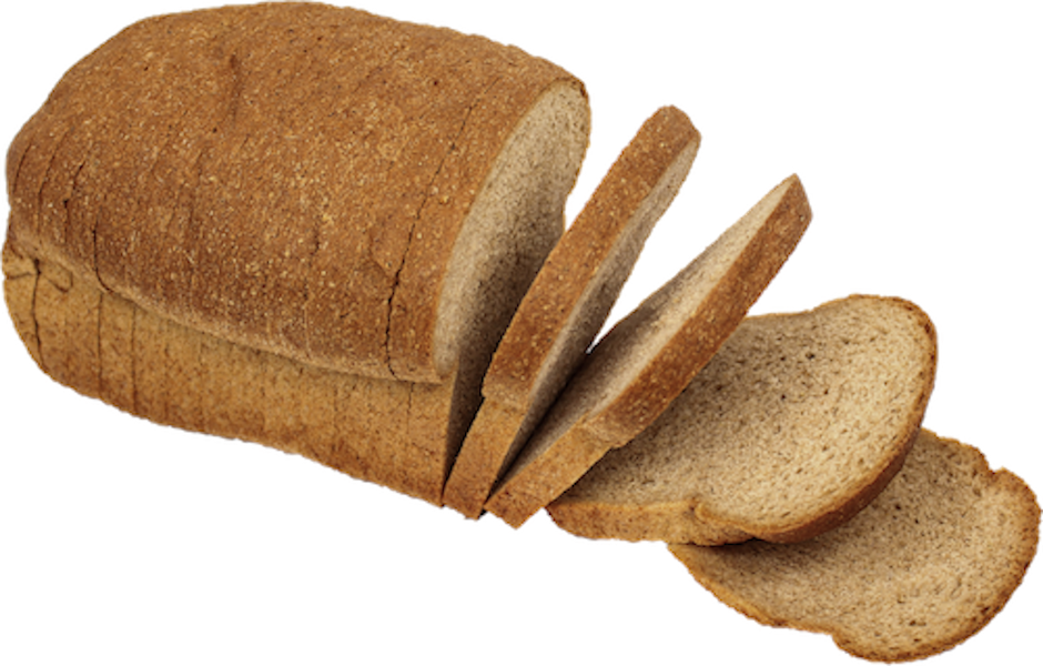Sliced Whole Wheat Bread PNG with transparent background