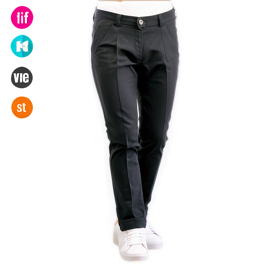 Slim Fit Black Pants Png Rkh33