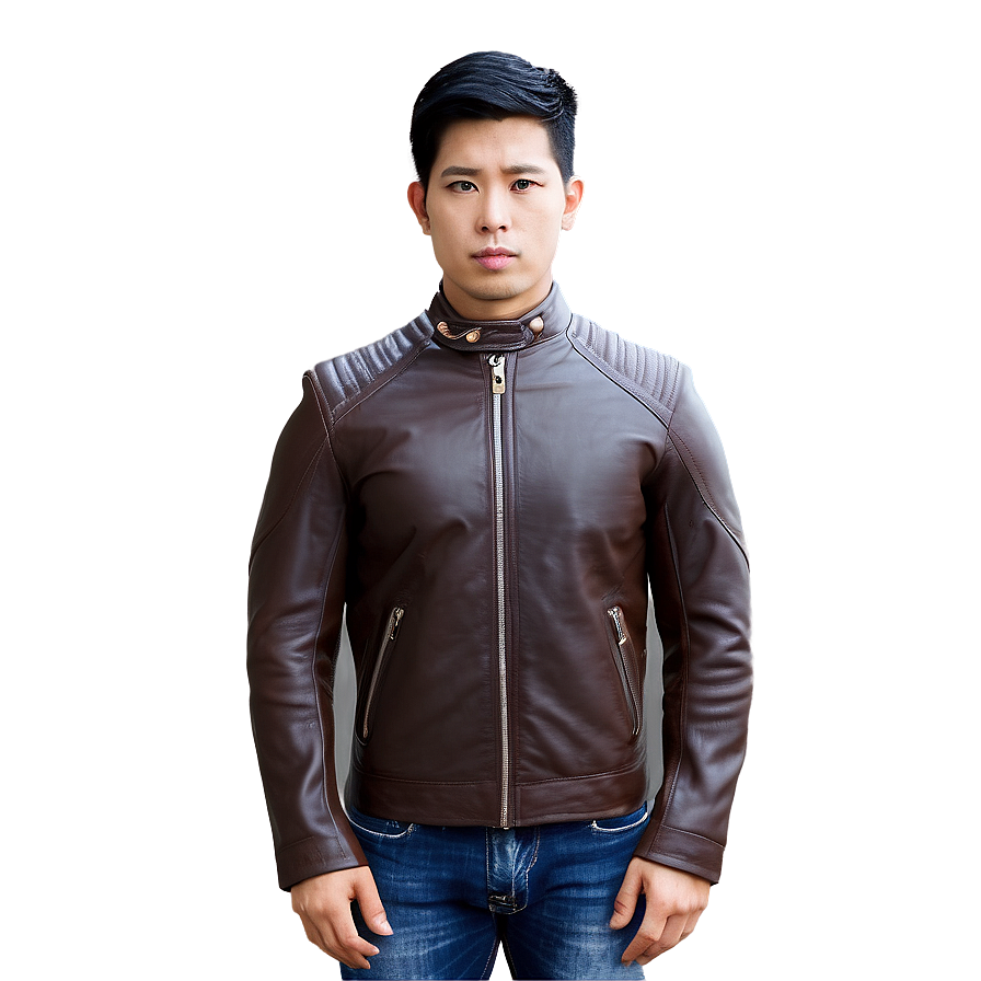 Slim Fit Leather Jacket Png Akp82