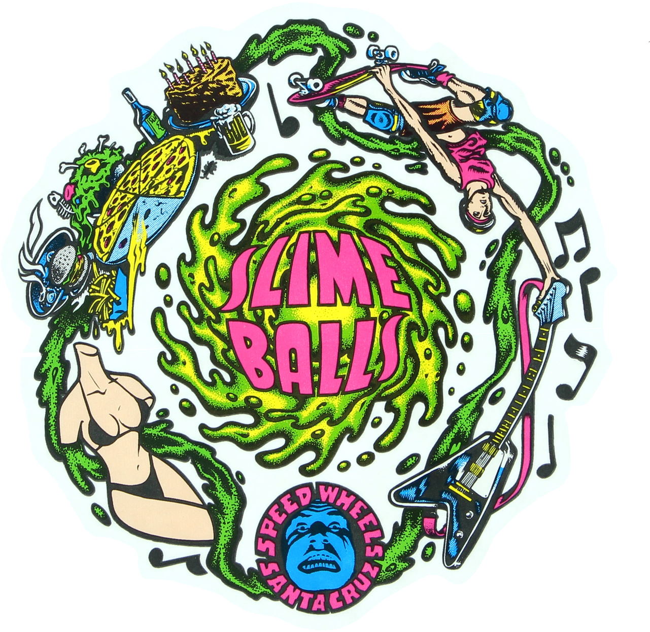Slime Balls Skateboard Sticker PNG with transparent background