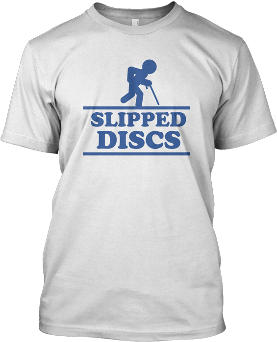 Slipped Discs Funny T Shirt Design PNG with transparent background
