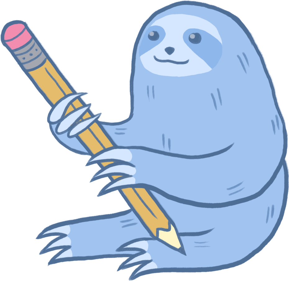 Sloth , Png Download - Sloths Holding A Pencil, Transparent Png PNG with transparent background