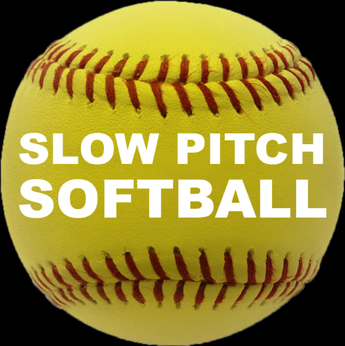 Slow Pitch Softball Yellow Ball PNG with transparent background