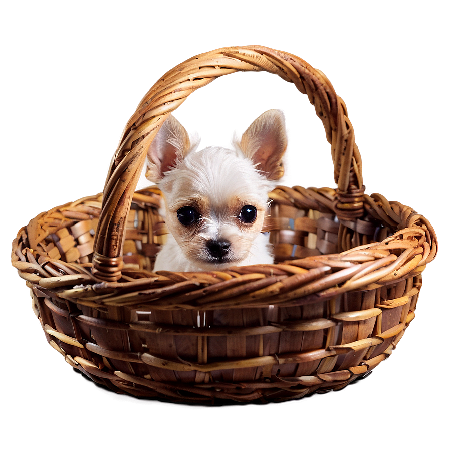 Small Dog In Basket Png Fml91