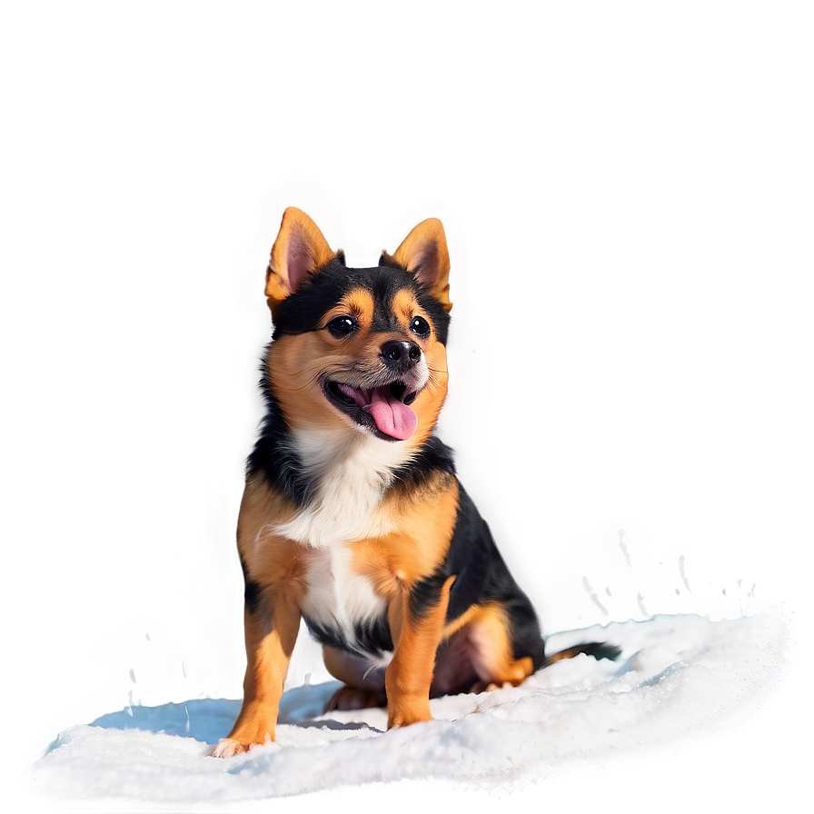 Small Dog In Snow Png Rll19