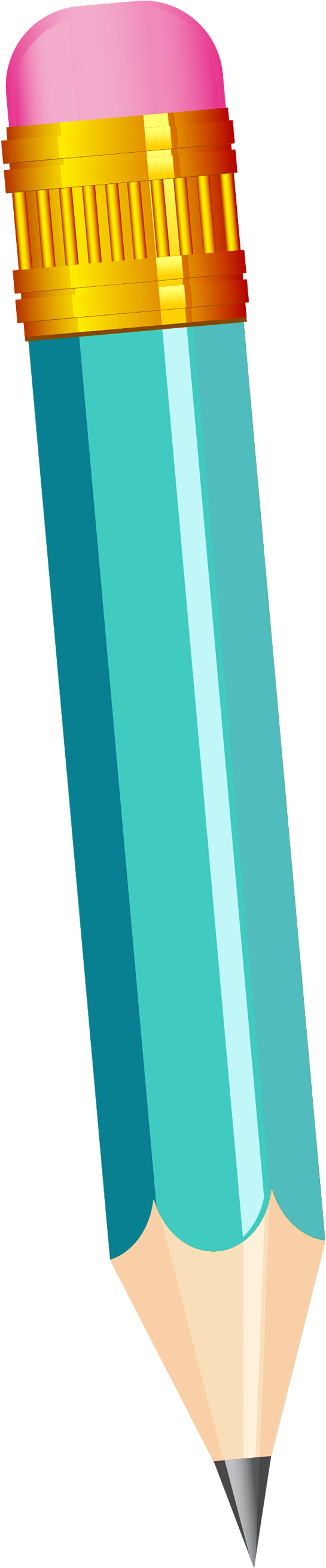 Small Pencil Transparent Png Vector Clipart - Teal Pencil Png, Png Download PNG with transparent background