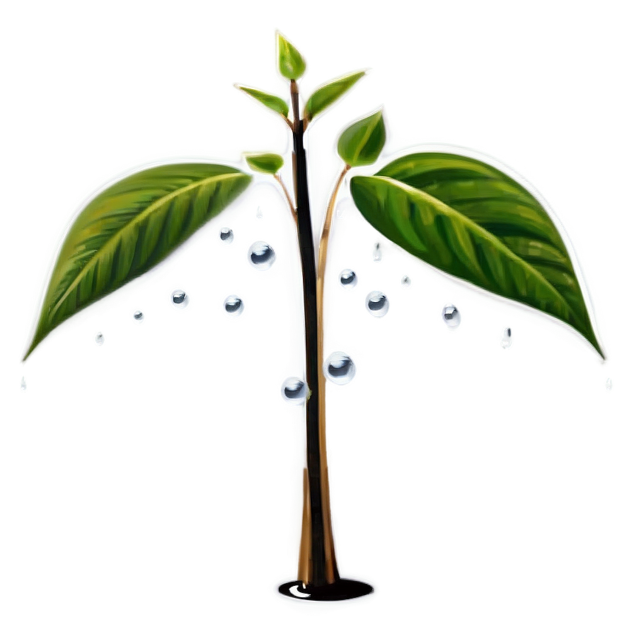 Small Plant With Droplets Png 29