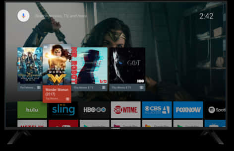 Smart T V Streaming Interface Wonder Woman PNG with transparent background