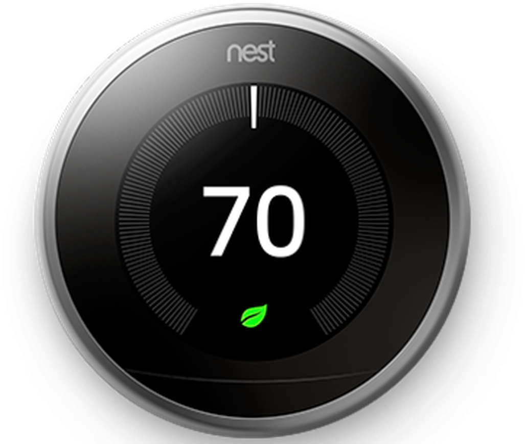 Smart Thermostat Displaying70 Degrees