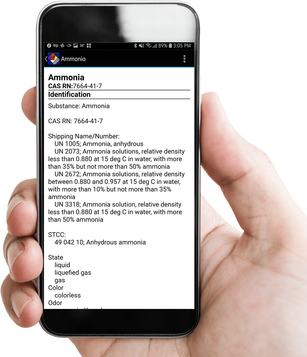 Smartphone_ Ammonia_ Chemical_ Information_ Hand_ Hold