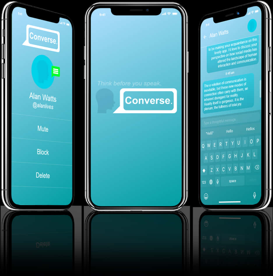 Smartphone Converse App Screenshots