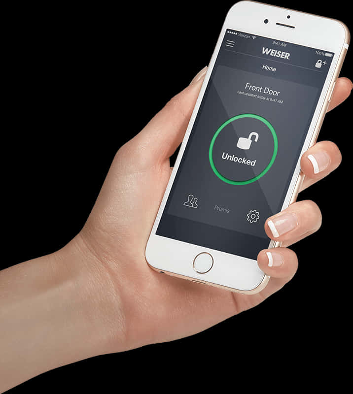 Smartphone Door Unlocked App Screen