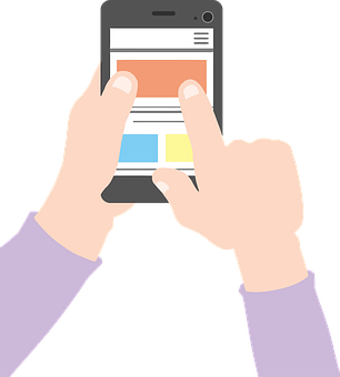 Smartphone Interaction Vector PNG with transparent background