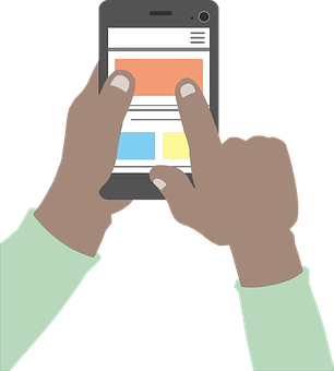 Smartphone Interaction Vector PNG with transparent background