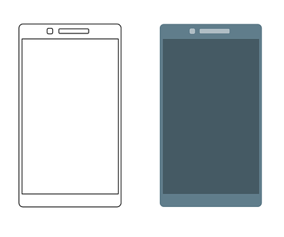 Smartphone Outlineand Silhouette PNG with transparent background