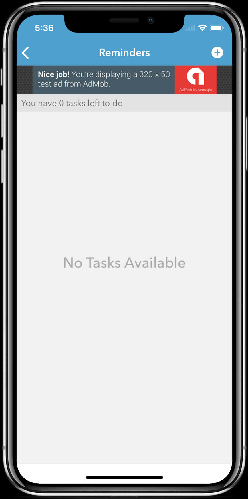 Smartphone Reminder App No Tasks