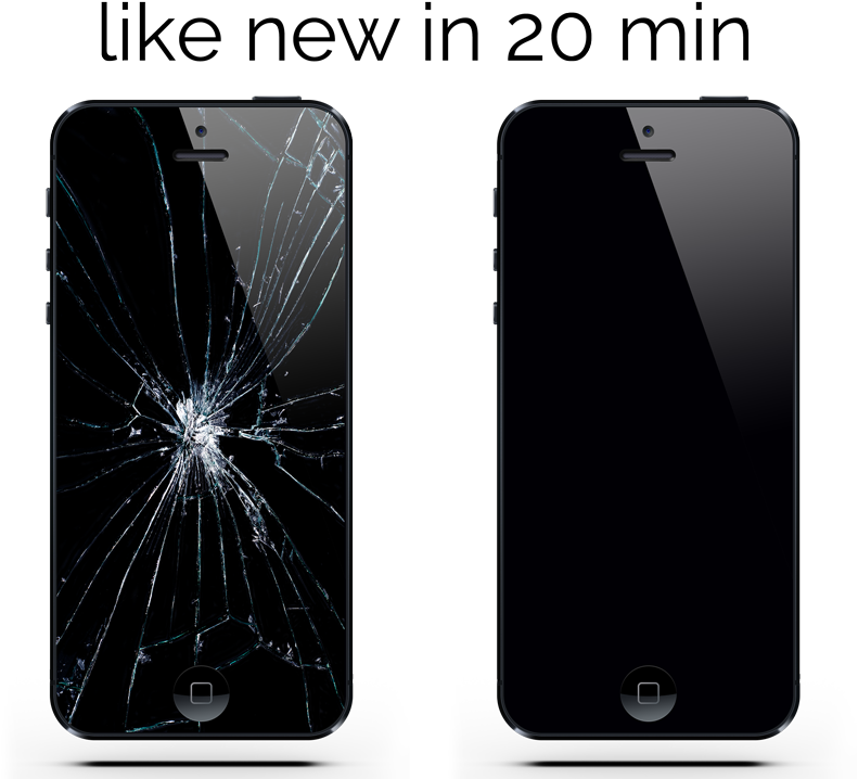Broken Iphone Screen Before And After, HD Png Download PNG image with a transparent background, free high-resolution download