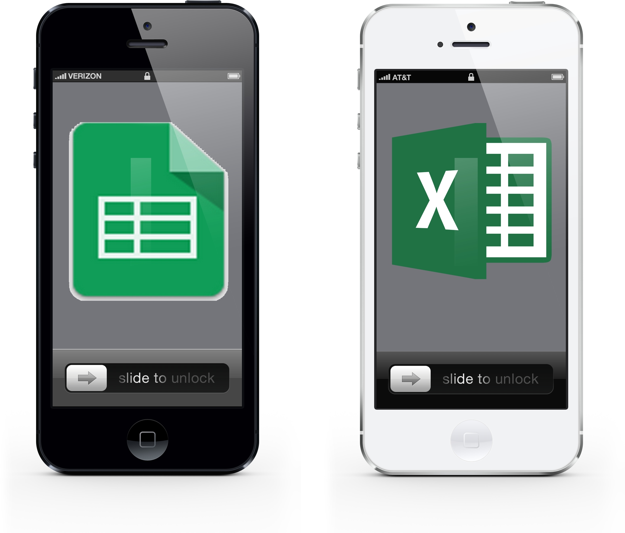 Two Phone, Excel & Google Spreadsheets Icons To Symbolize - Microsoft Excel, HD Png Download PNG with transparent background