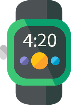 Smartwatch Display420 Time PNG with transparent background