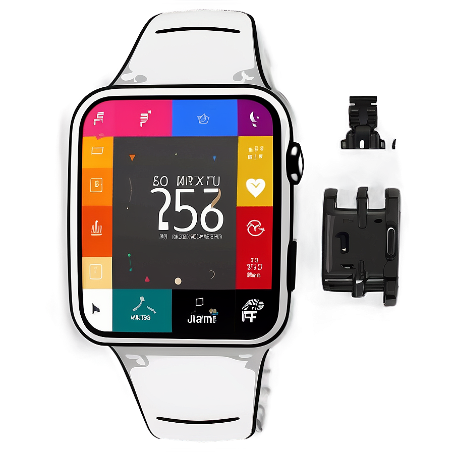 Smartwatch Features Illustrated PNG 67 PNG with transparent background