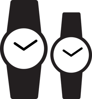 Smartwatch Silhouettes Vector PNG with transparent background