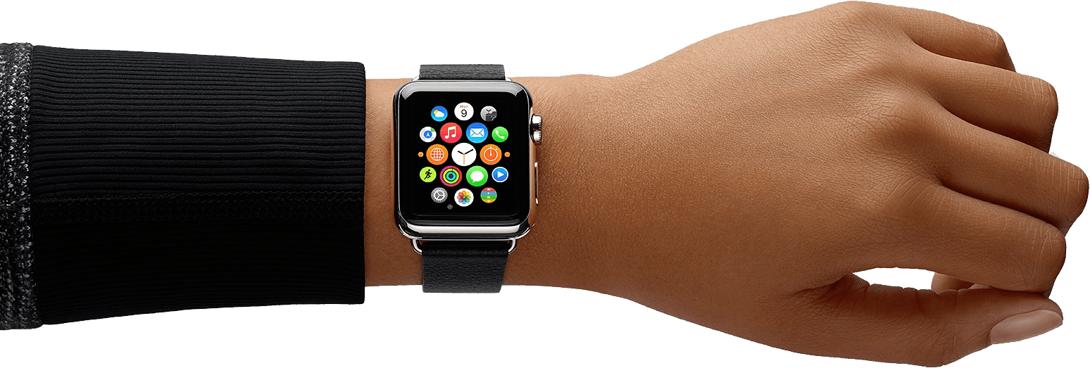 Smartwatchon Wrist Display PNG with transparent background