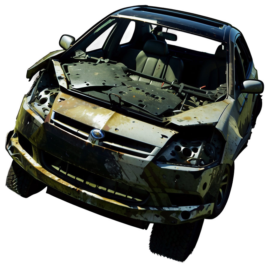 Smashed Car Wreckage PNG nes PNG with transparent background