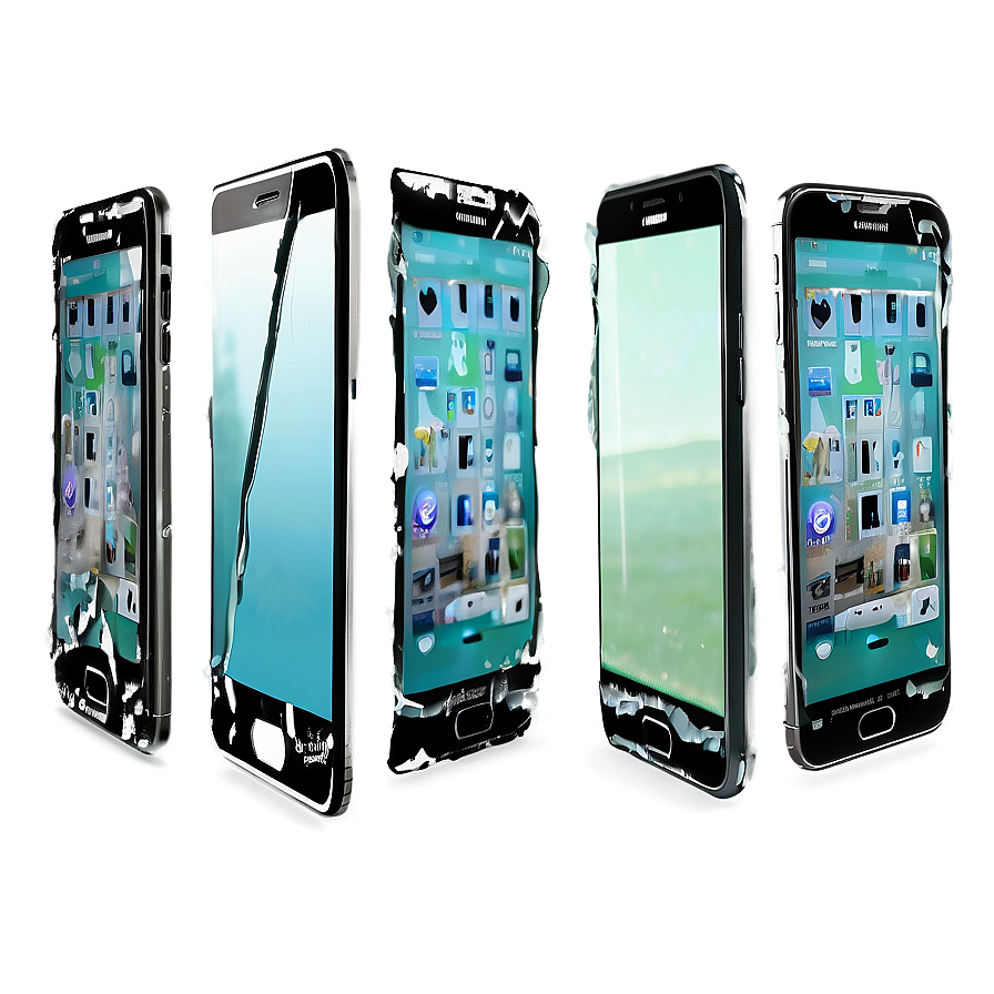 Smashed Smartphone Screen Png 06242024