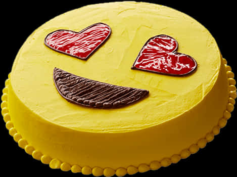 Smiley Face Cakewith Hearts PNG with transparent background