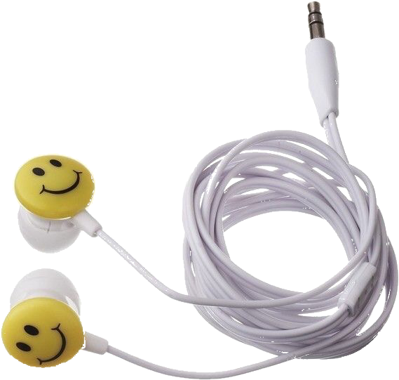#moodboard #aesthetic #niche #filler #earbuds #headphones - Smiley Face Earphones, HD Png Download PNG with transparent background