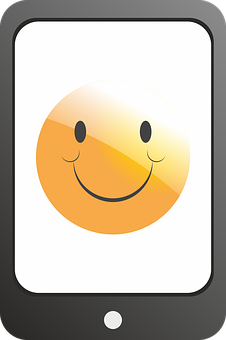 Smiley Face Mobile Screen PNG with transparent background