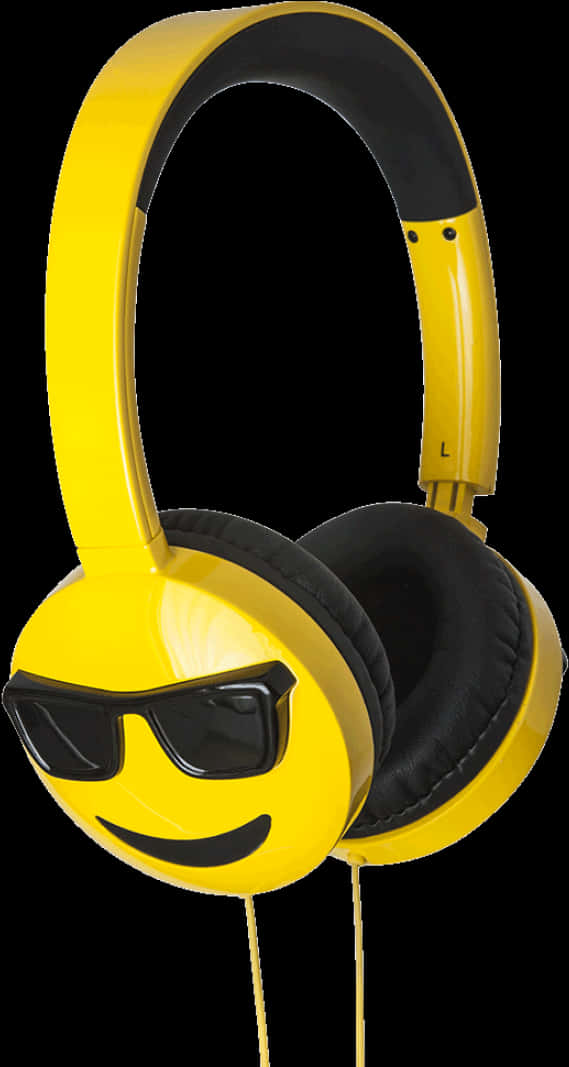 Smiley Face Yellow Headphones